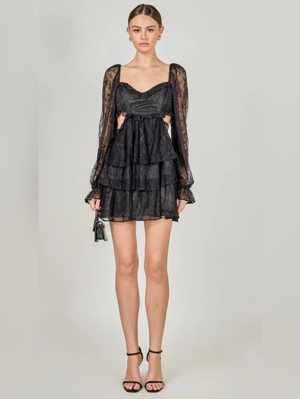 Endless rose Floral Corset Cut-Out Lace Mini Dress Size XS